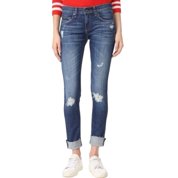 Rag & Bone • Dre Slim Distressed Boyfriend Jeans in Canyon - Picture 2 of 12